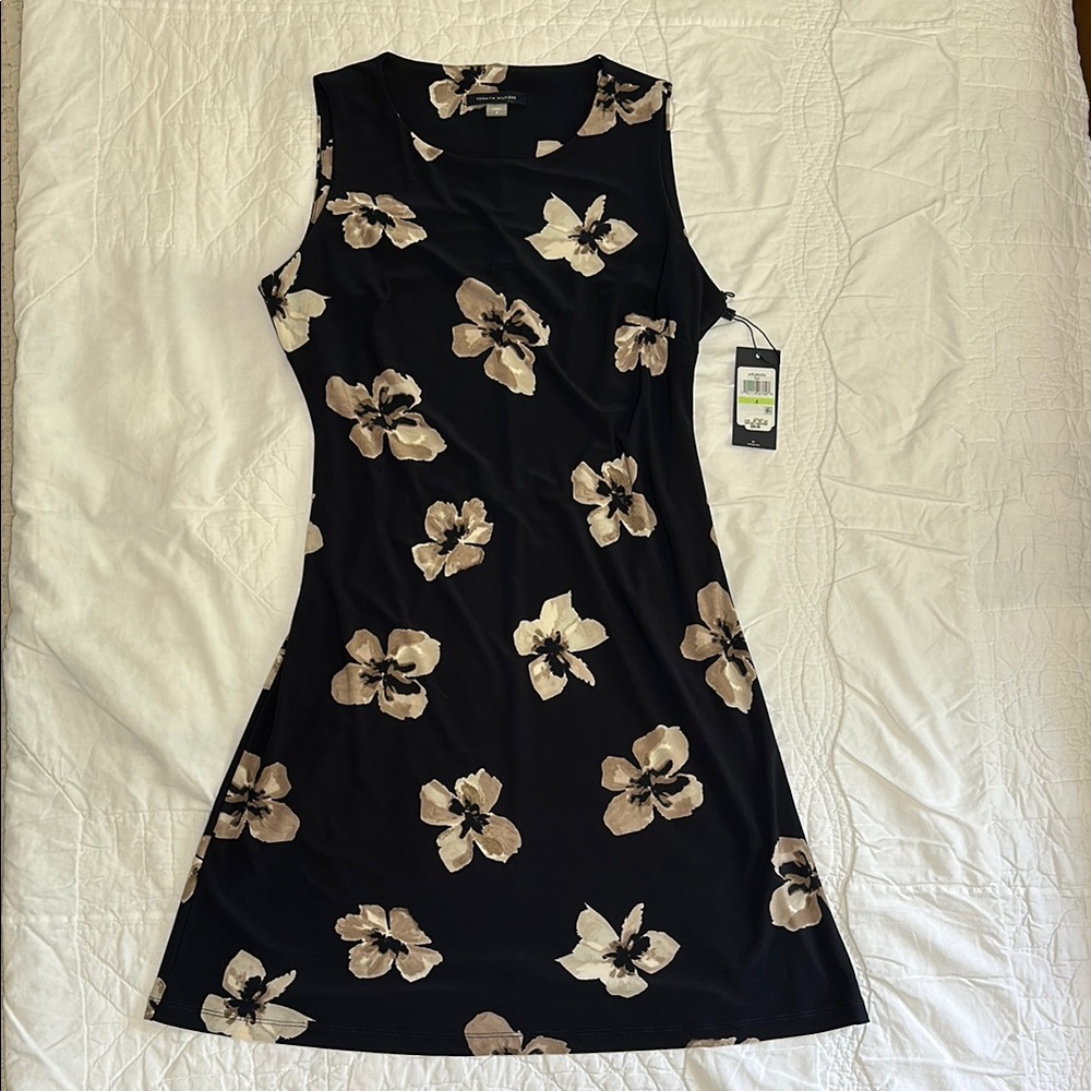 Tommy Hilfiger Floral Sleeveless Dress - Navy and Cream